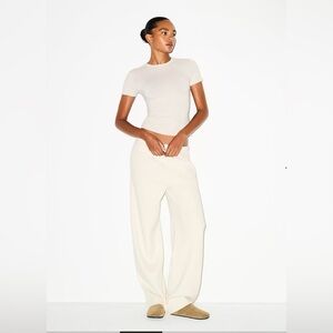 SKIMS Cotton Fleece Classic Straight Leg Pant – Oatmeal Heather – XL – NWT